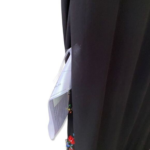 Ieena Mac Duggal Sz 4 Gown faux wrap multi floral beaded black dress #26530 - Picture 8 of 14